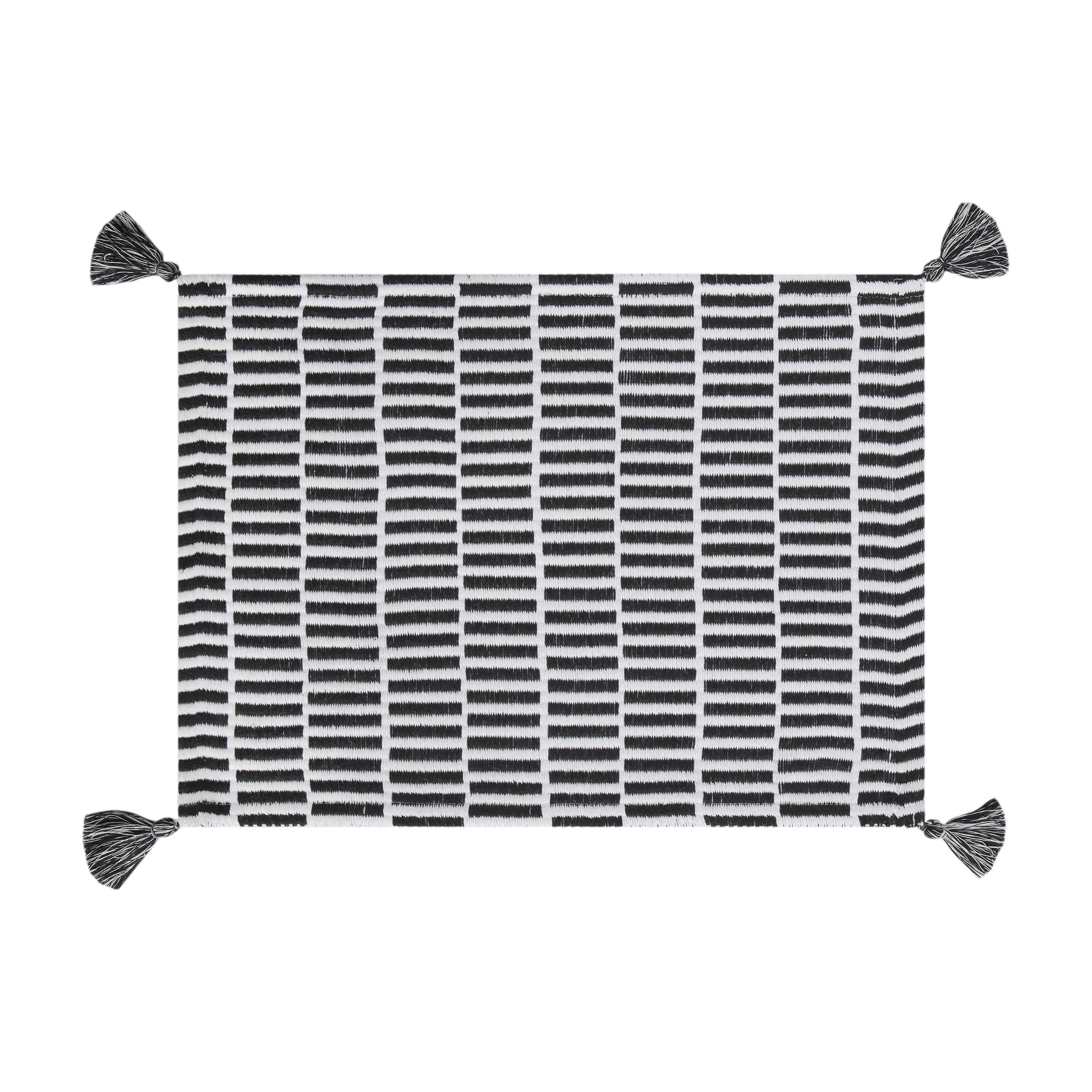 Mainstays Woven Black and White Table Place Mat - 14"x19"