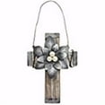 thumbnail image 1 of Gregg Gift 18488X Ornament-Wood Cross with Metal Flower - Approx 3 in., 1 of 1