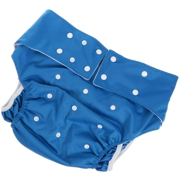 QJUHUNG Washable Adult Cloth Diaper Blue Mild Incontinence Protection 1Set