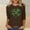 A958 Brown, variant on St. Patrick's Day Graphic T-Shirt for Women Leopard Shamrock Clover Print Crewneck Long Sleeve Loose Fit Soft Casual Holiday Party Clothes