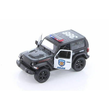 2018 Jeep Wrangler Rubicon Police Hard Top, Black and White - Kinsmart 5412DP - 1/34 scale Diecast Model Toy Car (Brand New but NO BOX)