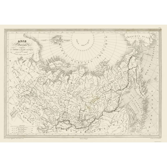 Historic Map - Siberia Russia - Monin - 32.64 x 23 - Vintage Wall Art