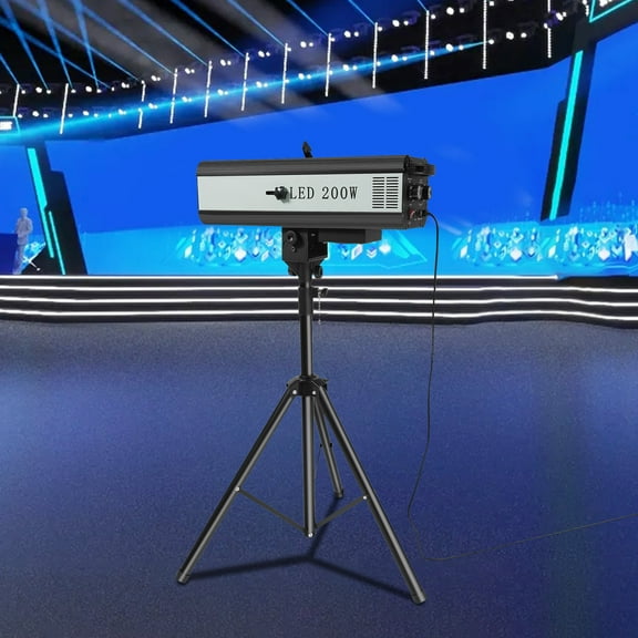Black Stage Spot Light 200W Follow Spotlight Manual Control For Party ,Theater ,Large Stages, Bar, Disco Club