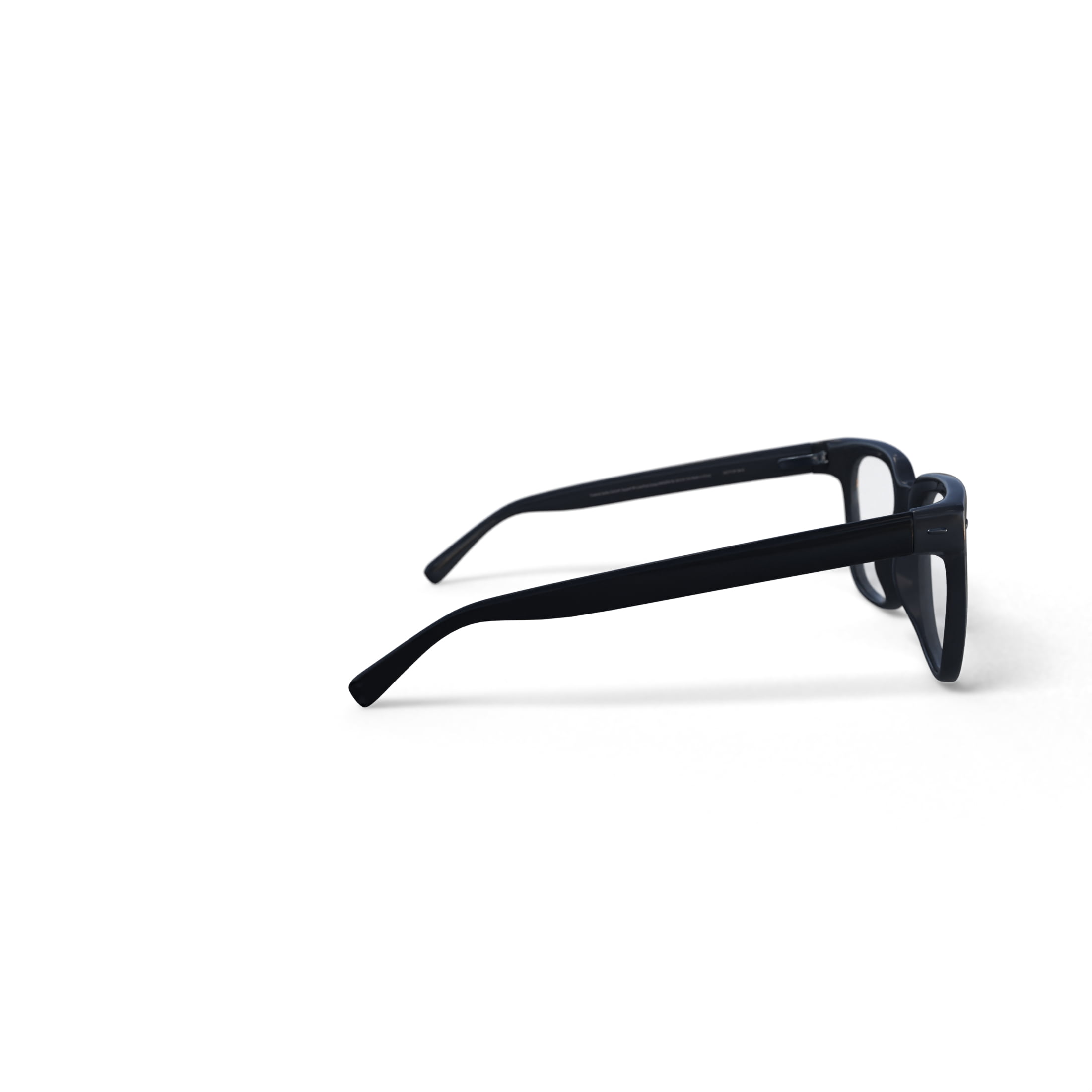 Nuance Audio Unisex Size 54 Prescription Hearing Square Smart Glasses with Charging Case, Shiny Black/Demo Lens