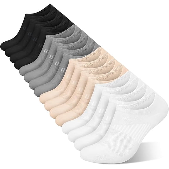 Eryueer No Show Socks Womens 8 Pairs, Ankle Non Slip Low Short Invisible Thin Liner Socks