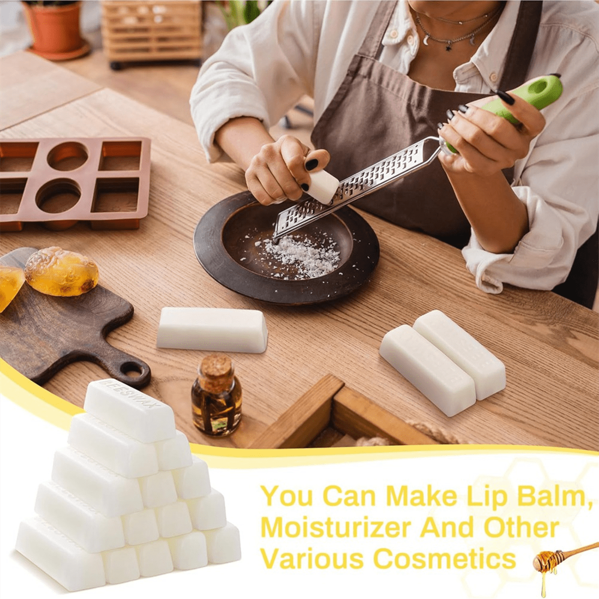 TOP! 24 X 1 Oz White Beeswax Bars Pure Cosmetic Grade Bees Wax Triple-Filtered Bar Natural