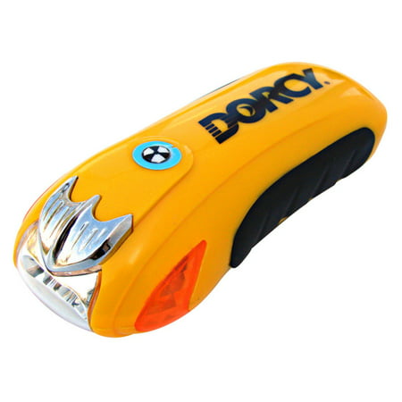 Dorcy 7.7-Lumen Dynamo Rechargeable LED Emergency Survival Flashlight with Hand Crank and Flashing Mode, Yellow