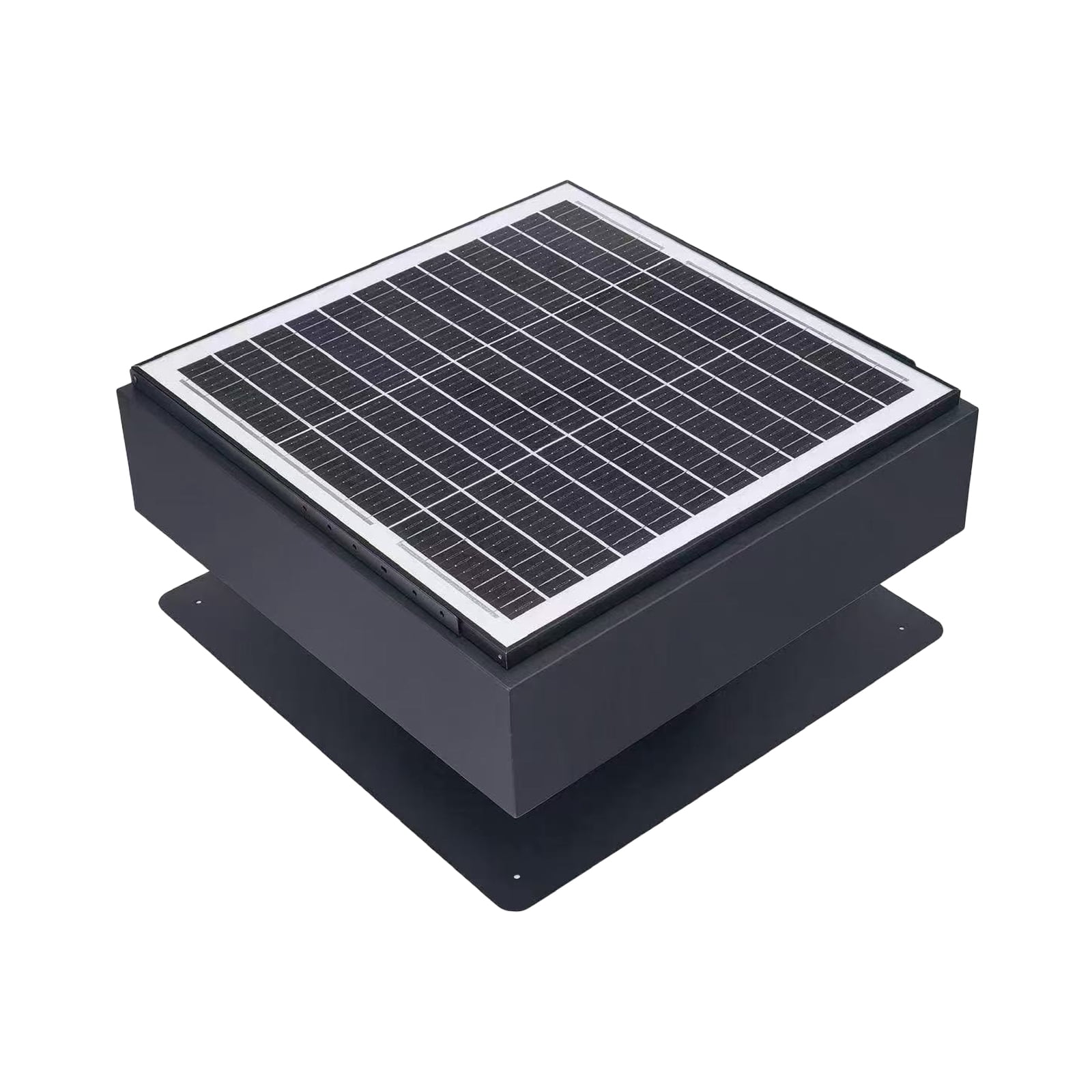 Solar Roof Vent Fan 12-Inch with 40W Dual Power and 1200 CFM, Attic Exhaust Fan and Solar Ventilator with 3-Speed Remote and Auto Start, Black