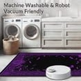 thumbnail image 5 of ODIKA 2'x3' Machine Washable Non-Slip Area Rug, Spooky Bat Wing Coffin With Enchanted Macabre Detailing High Traffic Rug with Pad, Purple, 136836, 5 of 8