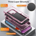 thumbnail image 3 of JTCASES for iPhone 11 Case, Shockproof Anti-drop PC Frame Anti-slip Strip Silicone Back Shell Rugged Anti-scratch for iPhone 11 (6.1" 2019) - Purple, 3 of 8