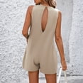 thumbnail image 3 of Women's Sleeveless Crew Neck Romper with Pockets Casual Loose Summer Short Jumpsuit, 3 of 7