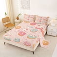 thumbnail image 2 of Erosebridal Easter Kids Queen Sheet Sets,Cute Rabbit Colorful Doughnut Pattern Bed Set For Girls 4-Piece, 2 of 6