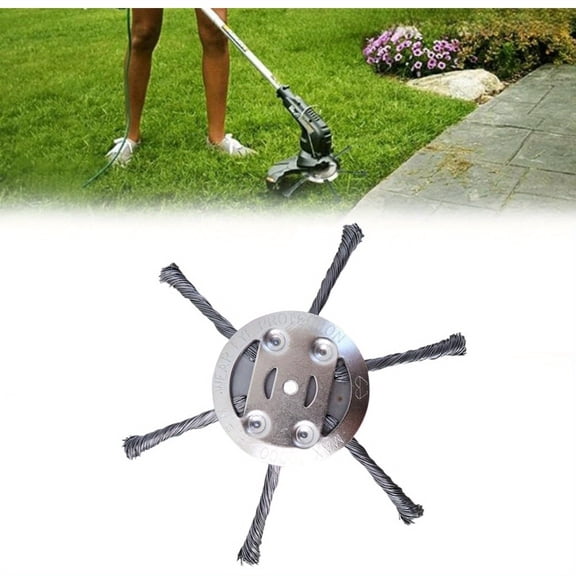 Steel Wire Grass Trimmer Head, 2025 New String Trimmer Replacement Head, Wire Weed Trimmer Head Weed Remover Tool, 6Inch Wired Trimmer Blade for Lawn Mower Tray