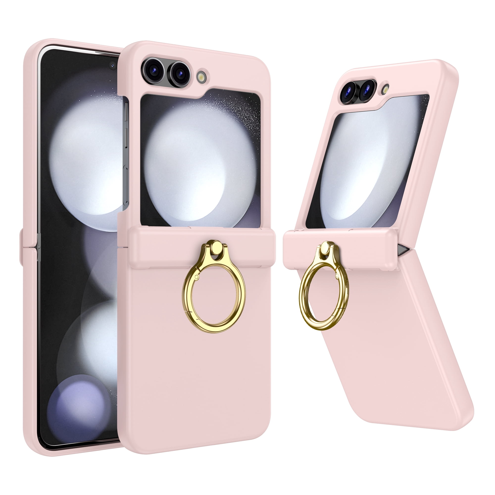 TECH CIRCLE for Samsung Galaxy Z Flip 6,Slim Fit Rugged Shockproof PC Hinge Protector Case with Ring Stand Enhanced Protection and Convenient Hands-Free Viewing Galaxy Z Flip 6 Case,Pink