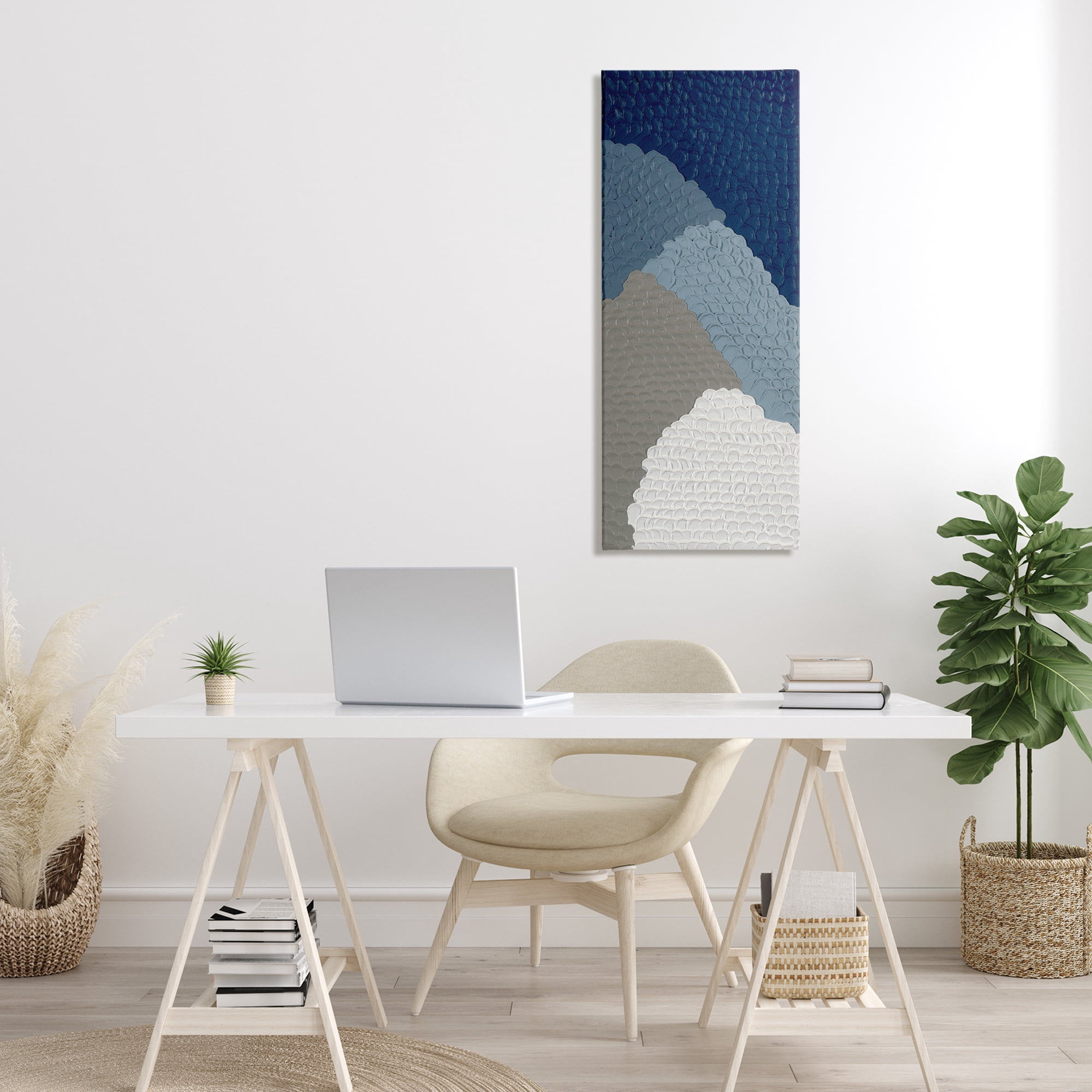 Stupell Industries Modern Abstract Forms Abstract Painting Gallery Wrapped Canvas Art Print Wall Art, 17 x 40