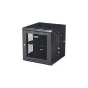 4-Post 12U Wall Mount Network Cabinet with 1U Shelf, 19 Hinged Wall-Mounted Server Rack for Data / AV / Electronics / Computer Equipment, Flexible Vented Rack Enclosure