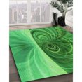 thumbnail image 3 of Ahgly Tapis d'Intérieur Lavable en Machine Carré Vert Transitionnel, 5 Pieds Carré, 3 of 7
