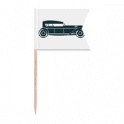 Green Geometric Classic Cars Outline Toothpick Flags Labeling Marking for Party Cake Food Cheeseplate