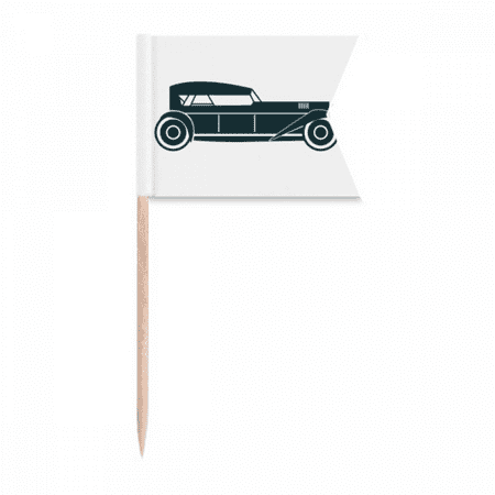 Green Geometric Classic Cars Outline Toothpick Flags Labeling Marking for Party Cake Food Cheeseplate