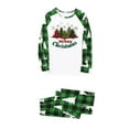 thumbnail image 2 of Elippeo Christmas Family Pajamas Matching Set Christmas Tree Print Raglan Long Sleeve Tops and Plaid Pants Sleepwear Nightwear, 2 of 10
