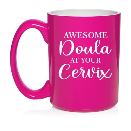 

Awesome Doula At Your Cervix Funny Midwife Labor Pregnancy Ceramic Coffee Mug Tea Cup Gift for Her Sister Women Best Friend Birthday Girlfriend Family Postpartum Childbirth (15oz Hot Pink)