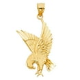thumbnail image 2 of Wellingsale 14K Yellow Gold Polished Diamond Cut Ornate Eagle Wildlife Pendant, 2 of 4