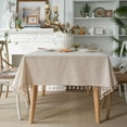 thumbnail image 4 of Nvzi hemp rope tassel polyester linen dining table cloth, tea table cloth, fabric rectangular tablecloth (hemp rope tassel, 240 * 140cm), 4 of 5