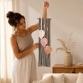 thumbnail image 5 of Macrame Wall Hanging 26.77x7.87 Inch Handwoven Cotton Rope Leaf Tapestry with Wooden Bead Fringe for Bedroom Headboard Living Room Boho Wall Decor, 5 of 6