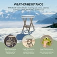thumbnail image 5 of WestinTrends Malibu 3-Piece Outdoor HDPE Folding Patio Bistro Table and Chairs, Weathered Wood, 5 of 14