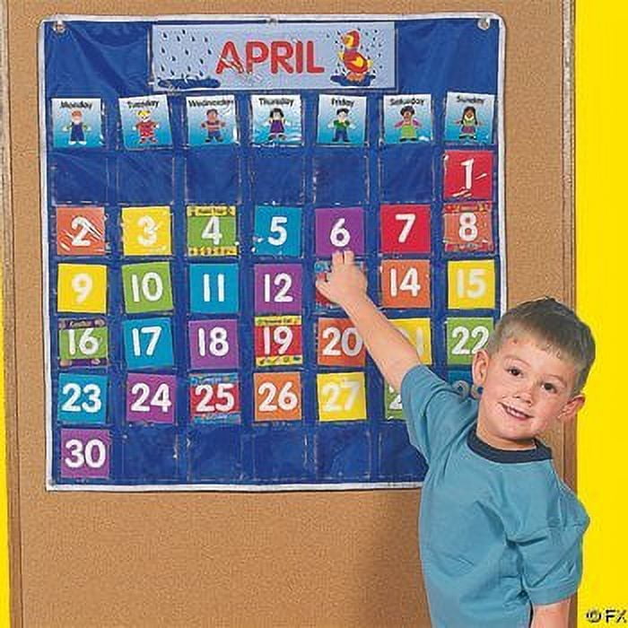 COMPONO 5-Pocket Hanging Wall Organizer Chart - Black With Window, For Classroom, Office, Home