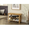 thumbnail image 2 of Ktaxon 2 Tier Hallway Shoe Bench Entryway Storage Natural Solid Bamboo Organizer Rack, 2 of 12