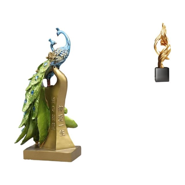 Figura de escritorio,Estante de estatua de pavo real para escritorio,decoración del hogar,Estatua de arte abstracto,Estatua de arte abstracto Escultura de resina moderna,Colección creativa de