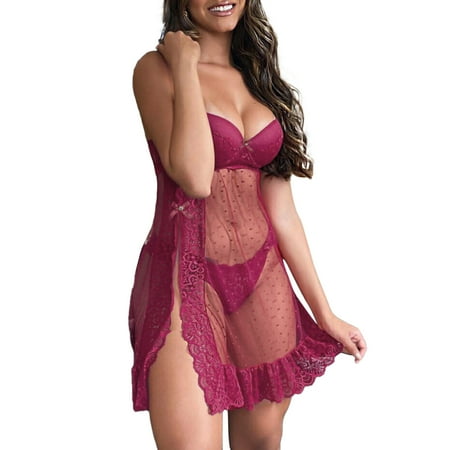 

Women Exotic Lingerie 2 PCS Lace Couples Spring Summer Casual Club Party Vacation Sleepwear Nightwear Gifts To Lovers