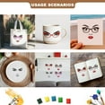 thumbnail image 4 of 2 Sheets Character Facial Features Silkscreen Stencil Eyes Nose Glasses Stencils Templates Reusable Self-Adhesive Silk Screen, 4 of 9