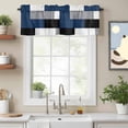 thumbnail image 2 of Blue Gray Valance Curtain Abstract Color Block Window Valances Rod Pocket Short Curtains Window Treatments for Kitchen Bedroom Bathroom Laundry 54" x 18", 2 of 9