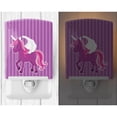 thumbnail image 2 of Caroline's Treasures BB9089CNL Unicorn Purple Stripes Ceramic Night Light, 6x4x3", multicolor, 2 of 2