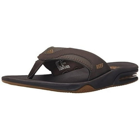 Reef Men's Sandal Fanning, Bottle Opener Flip Flops, Brown/Gum, 9