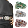 thumbnail image 4 of TIERPOP Jeweled Punk Girls PU Glittered Waist Belt for Jeans Dress Gothic Belt Waistband, 4 of 14