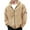 a-Khaki16539, variant on VNKIDY Men's Hoodies Winter Street Style Plush Thermal Insulated Sweatshirt Long Sleeve Zipper Hooded Coat With Pockets For Cold Weather Cozy Tops