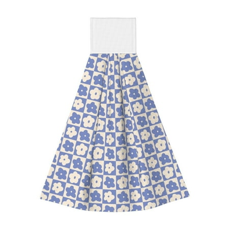 

Lukts Plaid Flowers for Coral Fleece Velcro Towel Suitable for Bathroom Kitchen Hanging Absorbent Towel Household Items
