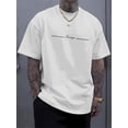 thumbnail image 1 of Men'S Casual Crew Neck T-Shirt with Trendy English Print, 100% Cotton, Slight Stretch Knit Fabric, Regular Fit, Summer Wear - MBDMBD, Casual Sporty Tee, Comfy Tee, 1 of 4