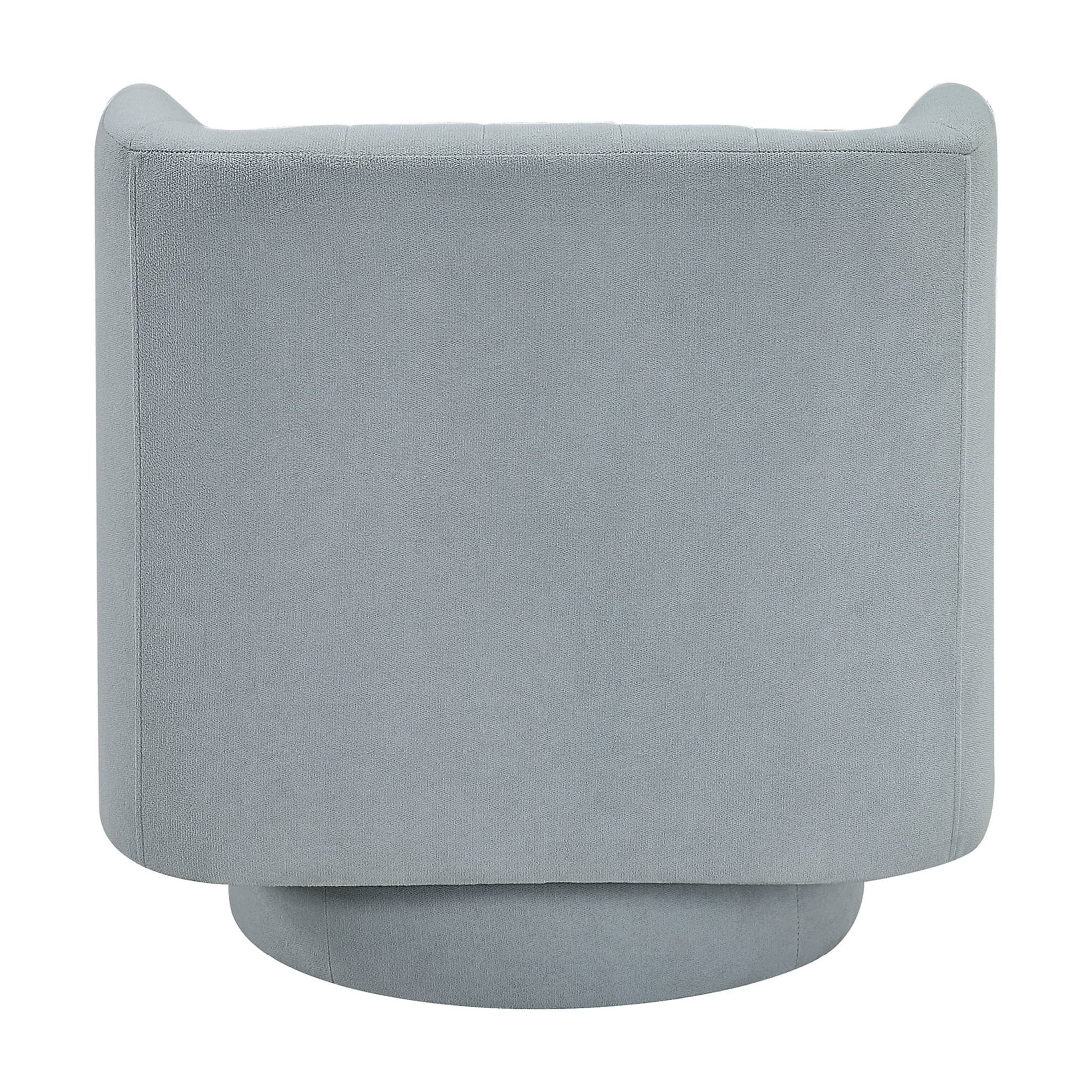 OakvillePark Glynworth Textured Fabric Chennel Tufted Swivel Chair, Aqua Blue