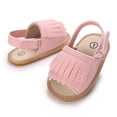 thumbnail image 6 of URMAGIC Baby Sandal Tassels Summer Toddler Cute Solid Color Slipper Shoes 0-18 Months, 6 of 9
