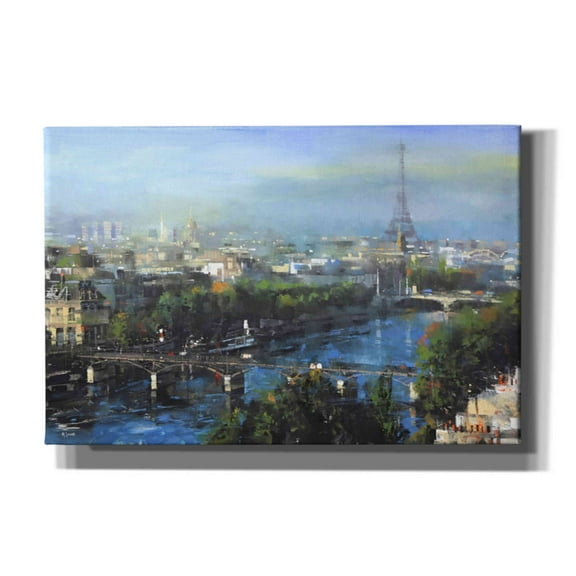 Epic Graffiti 'Paris Pedestrian Bridge' by Mark Lague, Canvas Wall Art, 60"x40"