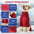 thumbnail image 3 of Large Dog Coat, Extra Warm Dog Jacket Four Legs All Wrap Waterproof Windproof Dogs Cold Weather Coats for Medium Large Dogs, Warm High Collar Full Body Dog Jumpsuit Comfortable Onesie Apparel, 3 of 8