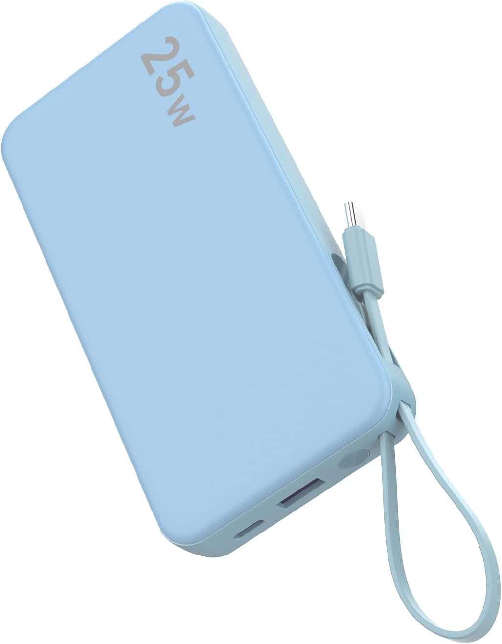 RGHJAR-Portable Charger 10000mAh 25W Power Bank Fast Charging Battery Pack with Built-in Type-C Cable, USB-C in/Out, USB-A Output with LED Display for Phone 17 S25
