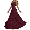 thumbnail image 2 of Xdegoge Robe Maxi Formelle pour Femmes Sans Manches à Encolure Carrée à Bretelles Spaghetti en Dentelle Florale Robes Élégantes Coupe Ajustée Soirée Fête Longues Robes Fluides Légères Été Vacances Invitée de Mariage Robes, 2 of 8
