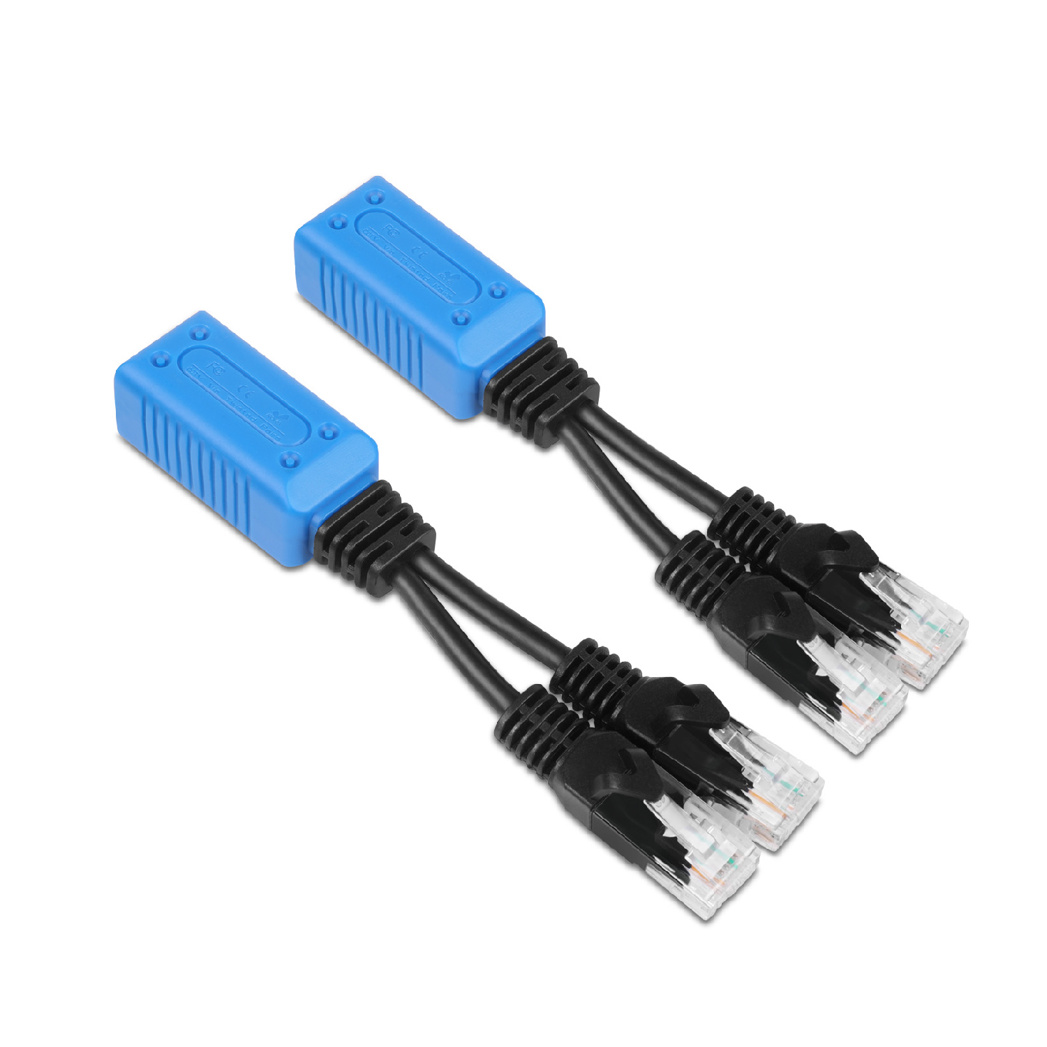 RJ45 Ethernet Cable Combiner / Splitter Kit (1 Pair) - 2 Male to 1 Female POE Data Adapter LAN Ethernet Network Extender Y Splitter Cat5 Cat5e Cat6 UPOE Cable for Surveillance Security Monitoring - image 2 of 7