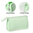 thumbnail image 4 of PU Leather Makeup Bag Large Makeup Bag Make Up Brush Organizer Bag Toiletry Bag for Women Light Green, 4 of 6