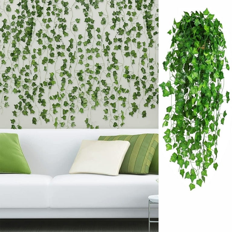 12pcs 25.2 m/83 ft Artificial Ivy Greenery Garland, Fake Vines Hanging  Plants Backdrop for Home Room Bedroom Wall Decor, Faux Green Leaves for  Jungle Theme Party Wedding Decoration